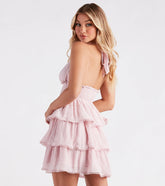 Sunset Happy Hour Ruffled Skater Dress
